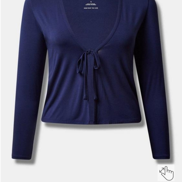 Blue Super Soft Tie-Front Cardigan - Picture 3 of 9